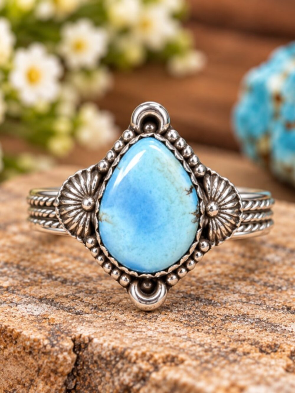 Sterling silver Golden Hill turquoise ring
